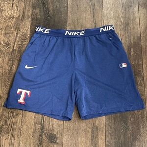 Nike Texas Rangers Shorts Mens XL Blue Red MLB TEAM ISSUED Sports Baseball